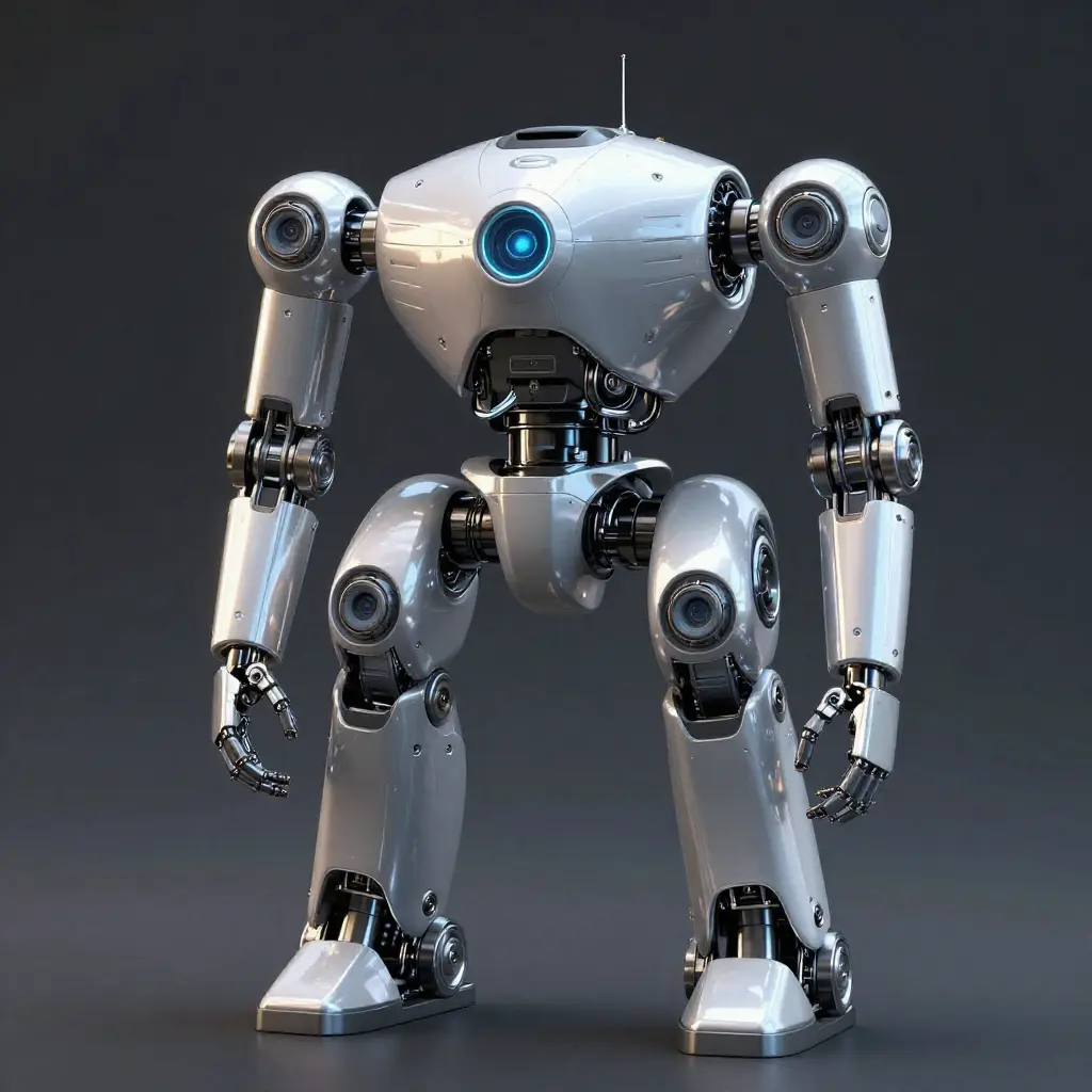 Render 3D de robot futurista